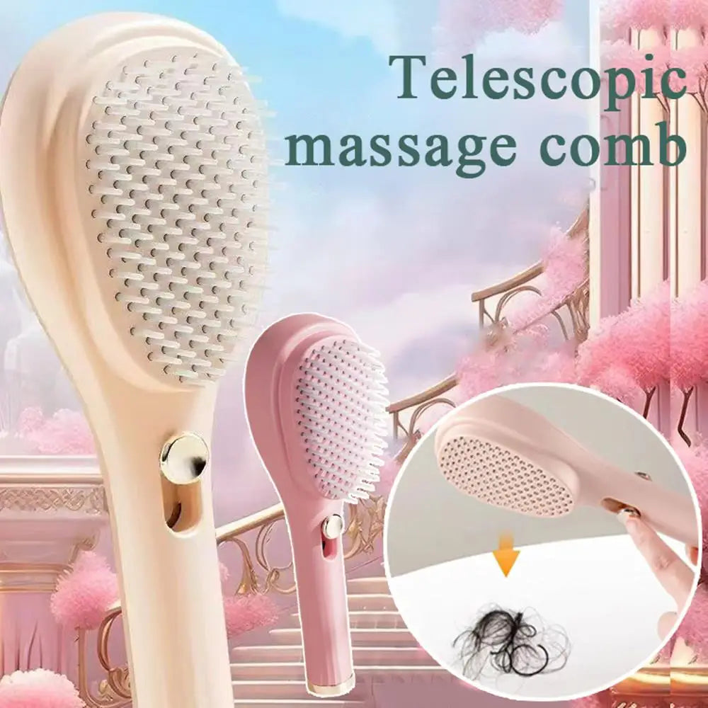 Self-Cleaning Hairbrush Scalp Massage Brush Anti-Static Hair Comb Salon Styling Tool Portable Retractable Magic Fluffy Hair Comb