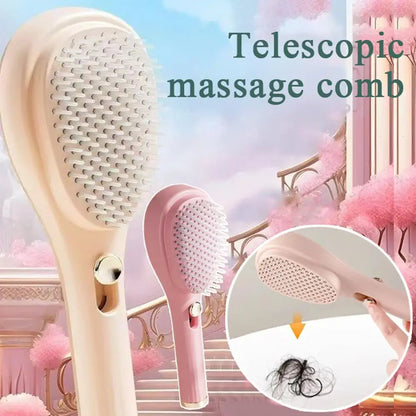Self-Cleaning Hairbrush Scalp Massage Brush Anti-Static Hair Comb Salon Styling Tool Portable Retractable Magic Fluffy Hair Comb